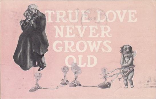 Valentine's Day Old Couple With Cupid True Love Never Grows Old 1907