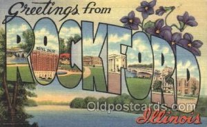 Rockford, Illinois, USA Large Letter Town Unused 