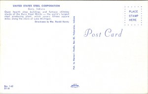 Postcard United States Steel Corporation in Gary, Indiana