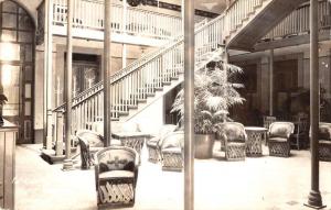 Michocan Mexico Hotel Lobby Interior Real Photo Antique Postcard K11873