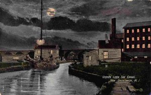 Upper Lock Canal at Night New Brunswick New Jersey 1912 postcard