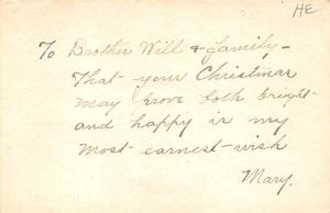 Non Postcard Backing Christmas Writing on back 