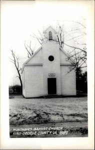 King George County Virginia VA Montagues Baptist Church Real Photo Postcard