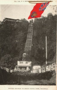 Canada Incline Railway Mount Royal Park Montreal Vintage Postcard 03.93