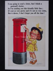 Donald McGill: Little Girl Posting in Red Letter Box A POSTCARDS BETTER No.578