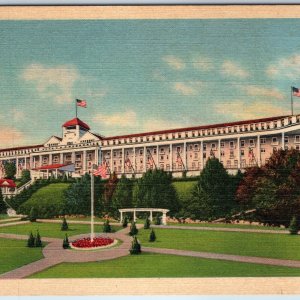 1935 Mackinac Island, Mich. World's Largest Summer Grand Hotel Beautiful PC A220