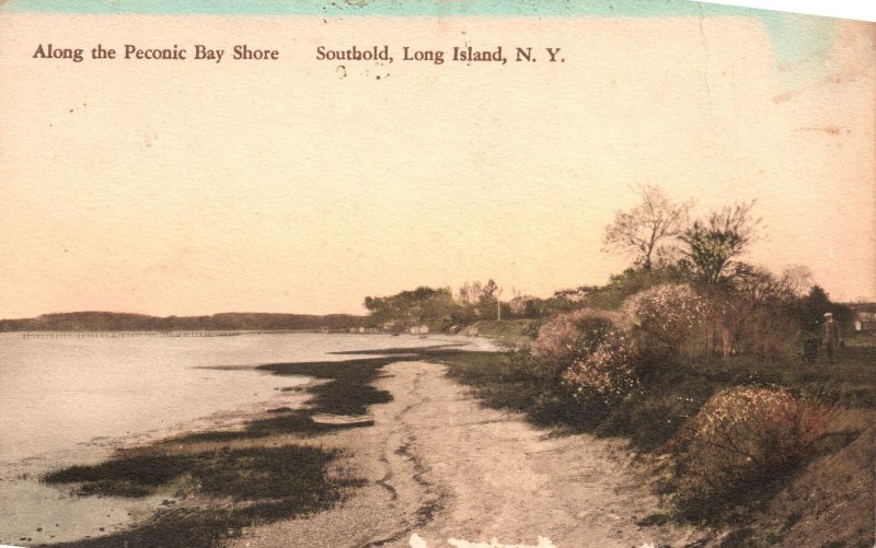 Vintage Postcard Along Peconic Bay Shore Southold Long Island New York Kramer's