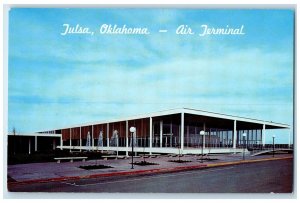 c1950's Tulsa Oklahoma Air Terminal Building Fountain Entrance Vintage Postcard