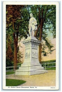 c1930's Robert Burns Monument Statue Barre Vermont VT Unposted Vintage Postcard