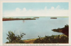 North Bay Ontario Steamer Lake Nipissing William Forder Labels Adv Postcard H36