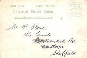 SS Afric White Star Line Writing on back, missing stamp 