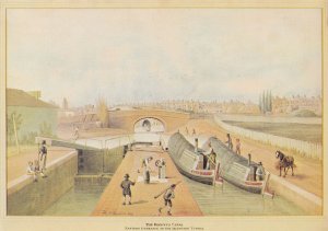 Grand Junction Canal at Paddington Bason Painting Transport Postcard