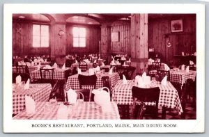 Boone's Restaurant   Portland  Maine    Postcard  1919