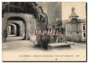 Postcard Old Nimes Arenes Interior view of the Promenoir