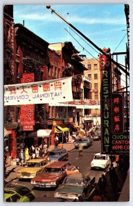 Chinatown New York City Curio Shops & Restaurants Tourist Attraction Postcard