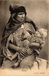 PC CPA Bedouine with children North Africa ETHNIC NUDE (a9475)