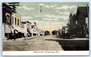 WEYAUWEGA, WI Wisconsin ~ MAIN STREET SCENE Waupaca County c1910s Postcard 