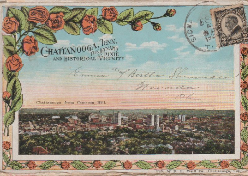 Chattanooga TN The Dynamo of Dixie Postcard Folder Postmarked 1923