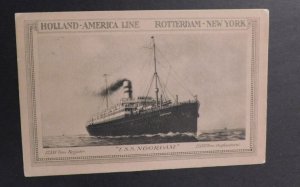 1921 Ship Postcard Cover From Rotteroad Utrecht to Portland OR T.S.S. Noordam