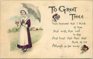 Arts Crafts Great Thee Saying Gibson Artist impression C-1910 Postcard 20-12129