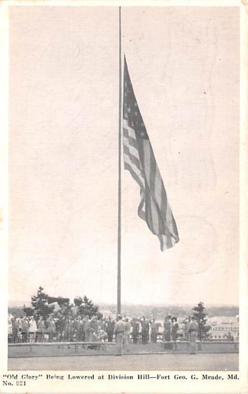 Old Glory, Fort Geo G Meade, MD World War II, WW II Military 1944 Missing Stamp 