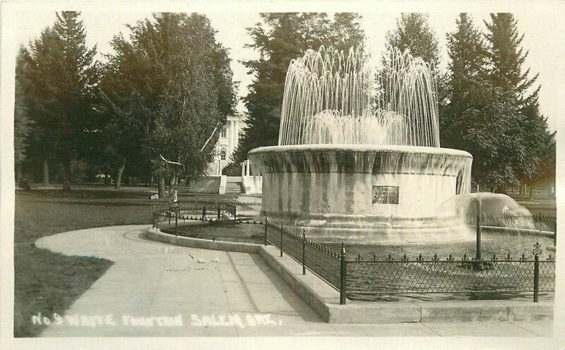 Oregon Salem Waite Fountain #9 RPPC Photo Postcard Andrews 22-3649