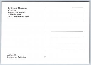 Airplane Postcard Continental Micronesia Airlines Douglas DC-10-10 At Manila DB7