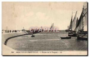 Trouville - Deauvile - L & # 39Entree Touques - Old Postcard