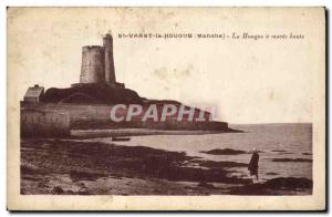 Old Postcard Lighthouse St Vaast the Hougue La Hougue at high tide