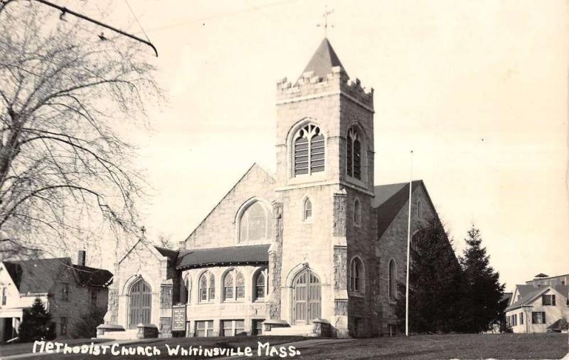 Whitinsville Massachusetts Methodist Church Real Photo Antique Postcard K11503