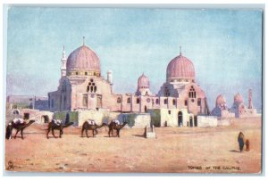 c1910 Cairo Egypt Tombs of the Caliphs Unposted Oilette Tuck Art Postcard