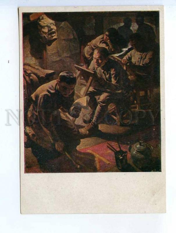 250381 Russia Ryangina Red Army in art studio 1933 year PC