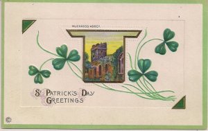 St. Patrick's Day, Muckross Abbey, Ireland, Embossed 1910's