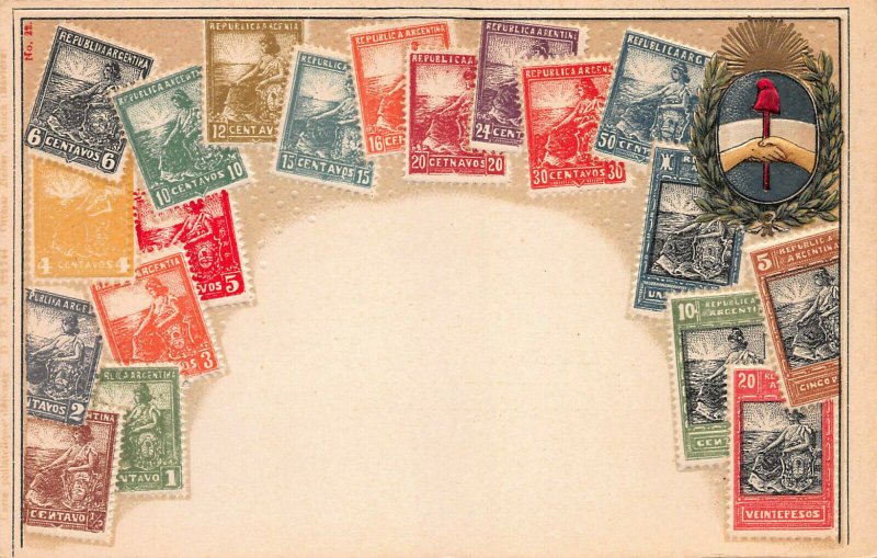 Argentina, Stamps on Early Embossed Postcard, Unused, Published by Ottmar Zieher