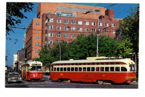 TTC Trolley Bus, Queen and Church, Toronto, Ontario,