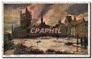 Old Postcard Belgium Ypres Ruins