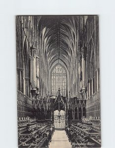 Postcard Choir West Westminster Abbey London England USA