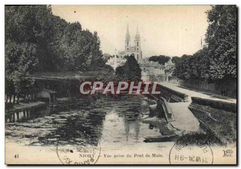 Postcard Old Main Bridge View Niort Socket