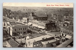 Birds Eye View Stuart Iowa IA 1912 DB Postcard P12