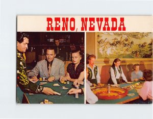 Postcard Typical Gambling Casino views, Reno, Nevada