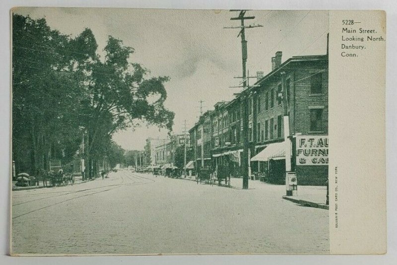 Danbury Connecticut View on Main Street Looking North c1906 Postcard S17