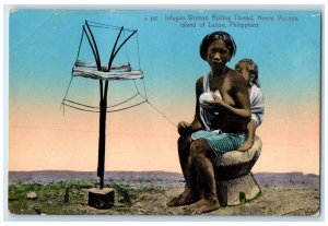 c1910 Ifugao Woman Rolling Thread Nueva Viscaya Luzon Philippines Postcard