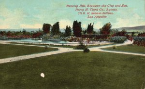 Vintage Postcard Beverly Hill Between City & Sea Hellman Building Los Angeles CA