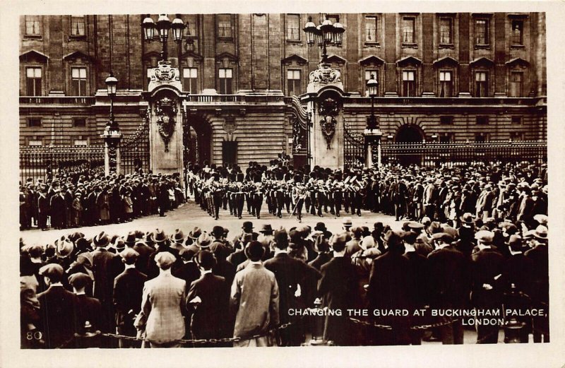 Changing The Guard At Buckingham Palace Real Photo Postcard 