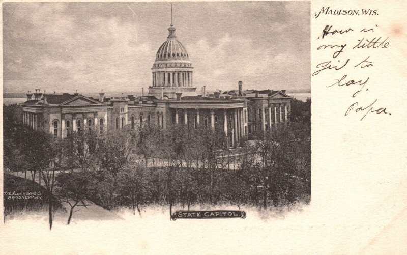 Vintage Postcard 1906 State Capitol Building Madison Wisconsin W.I. Structure