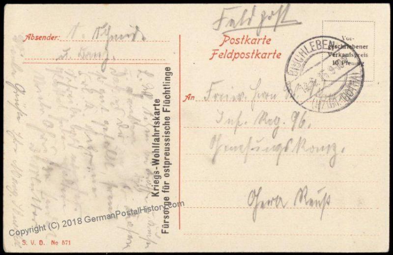 Germany WWI General von Hindenburg Feldpost Patriotic PPC 69991