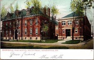 Postcard Shortridge High School, South Front in Indianapolis, Indiana