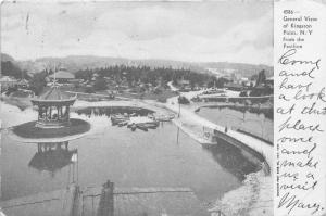 Kingston Point New York~Park Scene~Boats @ Dock~Gazebo on Island~c1905 Postcard