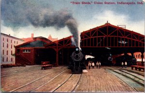 Postcard Train Sheds at Union Station in Indianapolis, Indiana