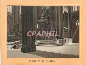 Old Postcard Interior of the Catedral Barcelona